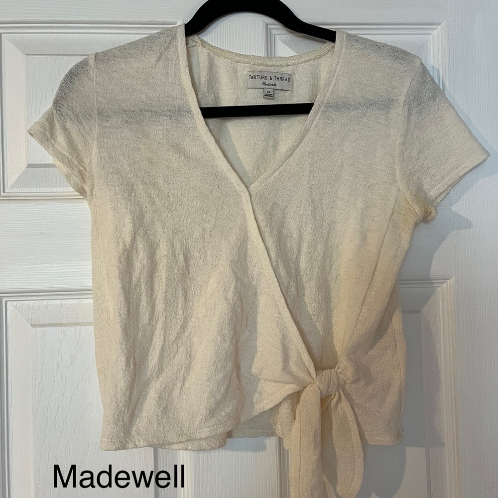 Madewell cream wrap top